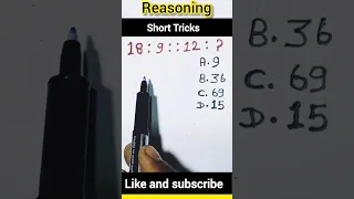 Reasoning | Number Analogy Short Trick | Series Short Trick | #short #maths#reasoning#youtubeshorts