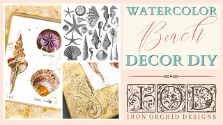 Beach Decor DIY: Do It Yourself Seashell Art with Watercolor & Mixed Media