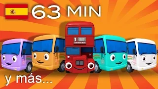 Diez autobuses | Y muchas más canciones infantiles | ¡63 min de LittleBabyBum!