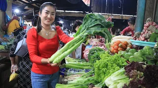 Buy Chinese broccoli for cooking / Stir-fry noodle with shrimps recipe / Cooking with Sreypov