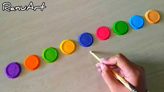 3 Easiest Border Designs/Easy Rangoli Design/Latest Muggulu/Satisfying/Relaxing/Festival Kolam Easy