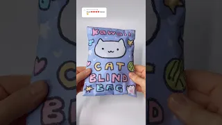 Kawaii Cat Blind Bag opening💜😽🤍 #asmr #blindbag #diy #papercraft #papersquishy #paperdiy #craft