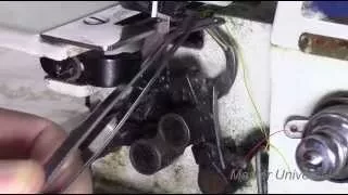 Как правильно заправить нитки в бытовой оверлок Yamata FN 10-4D. Видео №47.