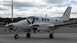 Beechcraft C90 King Air Start Up, Taxi & Takeoff from Tampere-Pirkkala