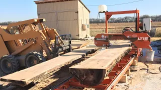 Big Ash Beam on Woodmizer Sawmill!