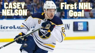 Casey Nelson #8 (Buffalo Sabres) first NHL goal Feb 11, 2018