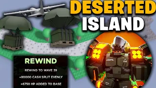 FIRST SOLO EXPERT MODE ON DESERTED ISLAND WITH REWINDS | TOWER DEFENSE X ROBLOX