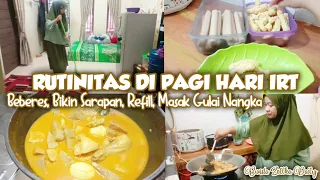 Rutinitas Pagi Hari Ibu Rumah Tangga 🌸 Beberes Rumah, Bikin Sarapan, Refill Frozen Food, Masak Gulai