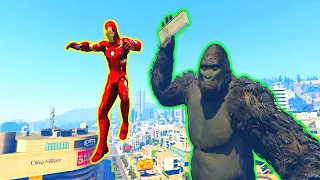 GTA 5 Iron Man Vs King Kong Ragdoll Compilation | (GTA 5 Fails Funny Moments Ragdolls)