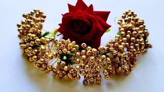 golden brooch making @vandanasart1998  how to make hair brooch, veny at home