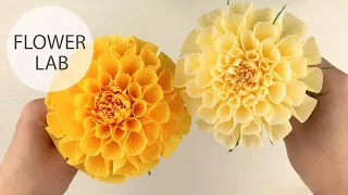 How To Make Dahlia Paper Flower From Crepe Paper - Craft Tutorial Paper Dahlia