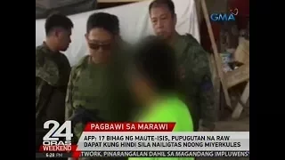 AFP: 17 bihag ng Maute-ISIS, pupugutan na raw dapat kung hindi sila nailigtas noong Miyerkules