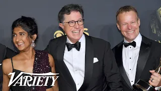 Stephen Colbert & 'Late Show' Team Celebrate Emmys Win Backstage