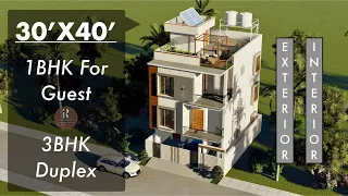 30X40 Feet Duplex House Design | 1200 Sqft House Plan | 9X12 Meter Design