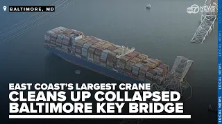 East Coast's largest crane cleans up collapsed Baltimore Key Bridge
