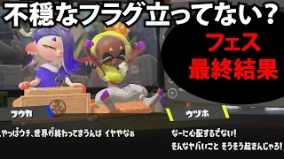 フェス結果きたー！明日世界が終わるならフェスを制したのは・・・？！【スプラトゥーン3】