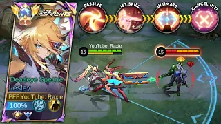 TUTORIAL: LESLEY NEW TRIPLE TRUE DAMAGE COMBO!! (PASSIVE + 1ST SKILL + CANCEL ULTI) = 100% HP KILL!🔥