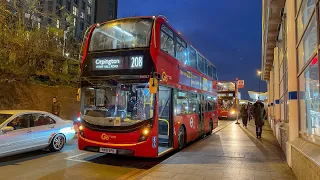 London's Buses after dark in Lewisham 26th January 2022