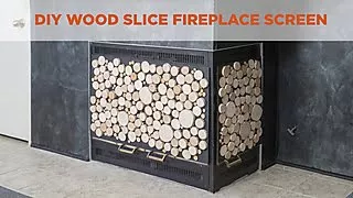 DIY Wood Slice Fireplace Screen | HGTV