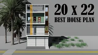 20X22 SHOP PLAN # 20 BY 22 MARKET HOUSE DESIGN # 20*22 DUKAN KA NAKSHA