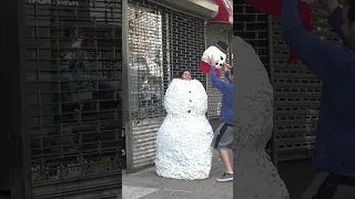 scary snowman prank