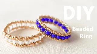 DIY|How to make Easy Seed beads Ring|tutorial|意外に簡単！テグス編みビーズリング 作り方♪ シードビーズ|大人|子供|バザー|ハンドメイド|初心者