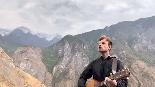 Singing a Paul Simon song near Tiger Leaping Gorge, Yunnan, China
