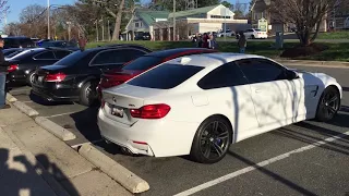 BMW AND AMG GANG HARD REVS AND ACCELERATION AT KATIE'S CARS AND COFFEE!!!