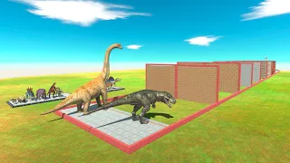 Dinosaur Race Through Blocks - Animal Revolt Battle Simulator