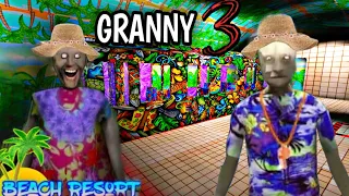 GRANNY 3 BEACH SUMMER MOD IN NORMAL MODE || TRAIN ESCAPE