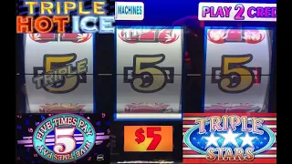 OLD SCHOOL HIGH LIMIT CASINO SLOTS: FIVE TIMES PAY + TRIPLE STARS + TRIPLE HOT ICE SLOT PLAY!