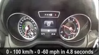 2014 Mercedes-Benz GLA 45 AMG Tachovideo 0-100 km/h Beschleunigung 0-60 mph acceleration Tachovideo