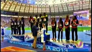 World Championship Moscow 2013 4x100 women cermony