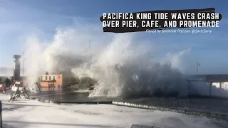 King Tide Waves Crash Over Pacifica Pier & Chit Chat Cafe, December 2020 #CAwx #HighSurfAdvisory