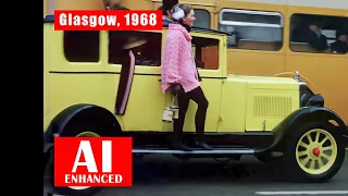 Glasgow Student Rag Week, 1968. Colour. AI Enhanced. HD.