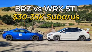 2022 Subaru BRZ vs 2016 Subaru WRX STI - Head to Head Review!