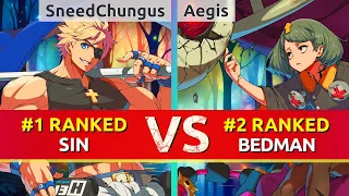 GGST ▰ SneedChungus (#1 Ranked Sin) vs Aegis (#2 Ranked Bedman). High Level Gameplay