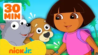 Dora the Explorer | Os Resgates mais FOFINHOS de Filhotes da Dora 🐶 | 30 minutos | Nick Jr.