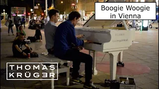 Two Great Guys Play Boogie Woogie On A Piano With A Surprise Ending in Vienna