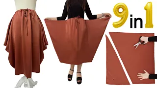 No Zipper, No Elastic! Make New Very Easy Skirt and Wear 9 Different Styles