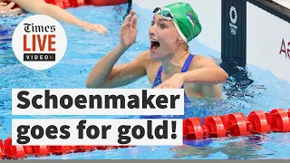 Tatjana Schoenmaker screams for joy as she wins Olympic gold in a world record time