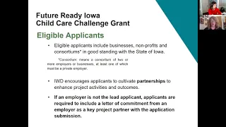 How to apply for the Future Ready Iowa Childcare Challenge Fund Webinar (Jan. 27, 2021)