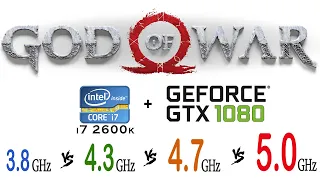 God Of War Core i7 2600k 3.8 GHz vs 4.3 GHz vs 4.7 GHz vs 5.0 GHz
