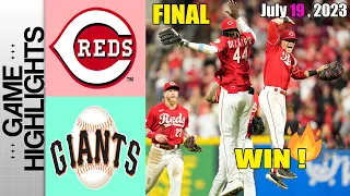 Cincinnati Reds vs San Francisco Giants [FULL GAME] July 19, 2023 | MLB Highlights 2023