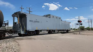RARE! BNSF H-PUEDEN nuclear train with a caboose at Las Animas