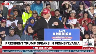 Trump baila al ritmo de "Hold On! I'm Coming" en su entrada a rally en Pennsylvania. #trump