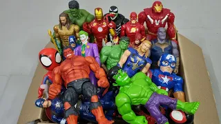 CAPTAIN AMERICA VS HULK VS IRONMAN VS SPIDERMAN VS RED HULK VS SUPERMAN SUPERHERO AVENGERS UNBOXING