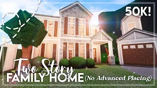 No Advanced Placing Two Story Family Roleplay House I 50k! I Bloxburg Speedbuild and Tour