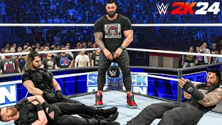 WWE 2K24 - Roman Reigns Destroys The Shield in Gauntlet Match | Gameplay