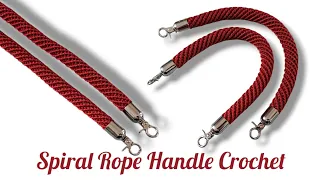 Merajut Tali Ulir untuk Handle Tas Rajut. Spiral Rope Handle Crochet